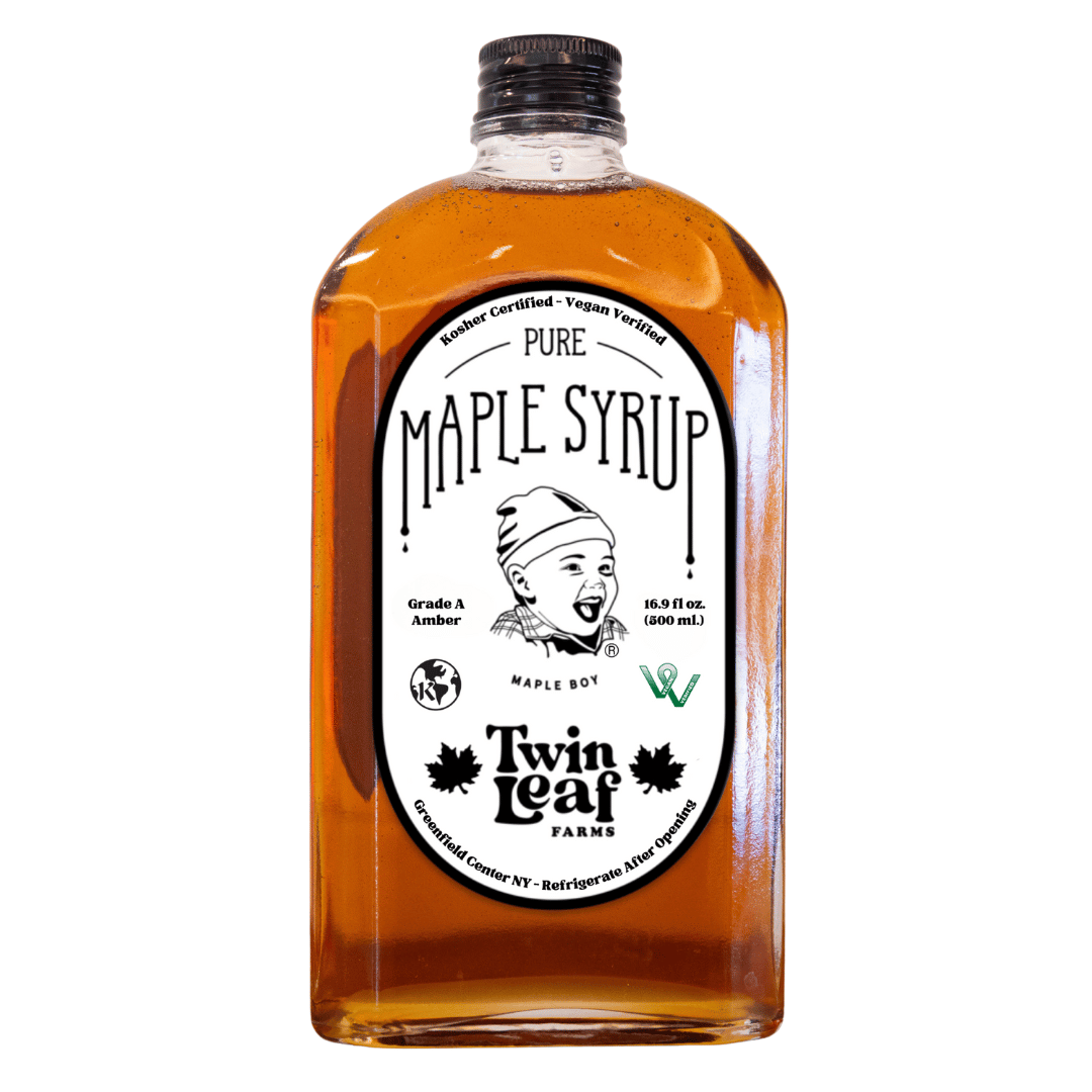 twin leaf farms amber maple syrup glass bottle kosher gift
